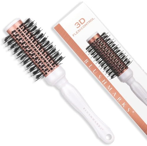 BLUSHMARKS Round Blowout Hair Brush with Boar & Nylon Bristles, Vented Barrel Brush for Quick Drying & Volume, Hair Roller Brushes for Curly, Thick, Styling Brushes for Women & Girls