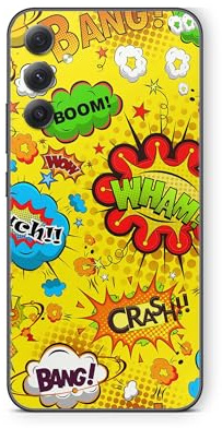 Skins4u Skin kompatibel mit Samsung Galaxy S24 Schutzfolie Skins Cover Design Aufkleber Schutz Folie Comics gelb