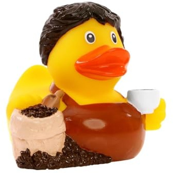 Kaffee - Quietscheente - Badeente - ca. 8 cm gross