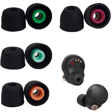 Juego de 4 pares de almohadillas de espuma viscoelástica de repuesto para auriculares inalámbricos Sony WF-1000XM5, reducción de ruido, mejora del sonido, almohadillas acolchadas, ultra cómodas,