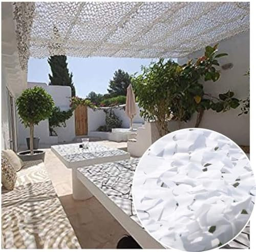 Weißes Tarnnetz, 3 x 5 m, Schneetarn-Netz, 210D Oxford-Stoff, Markisenstoff für den Außenbereich, Sonnenschutz, Segel, Zelt, Garten, Pavillon, Fensterladen, Terrasse, Dach, Beschattung, Deko