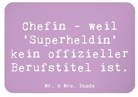 Mr. & Mrs. Panda Magnet Spruch Chefin Superheldin - Geschenk, wandmagnet, handgefertigte Geschenke, zettelhalter, whiteboardmagnet, Berufsliebe, Teamleitung, Notizhalter, Beruf, für, Anerkennung