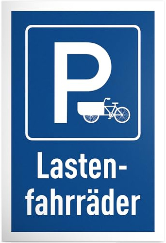 DankeDir! Parkplatz Lastenfahrräder - 30 x 20 cm Schild Kunststoff - Lustiges Hinweisschild für Lastenradfahrer - Geschenkidee für Familien und Umweltbewusste - Wetterfeste Deko für Garage und Garten