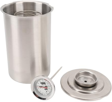 Cubo para Carne Al Vapor,Jamonero,Olla a Presión para Carne de Tocino de Cocina de Acero Inoxidable con Termómetro,Olla a Presión para Carne de Gran Capacidad para el Hogar,Olla
