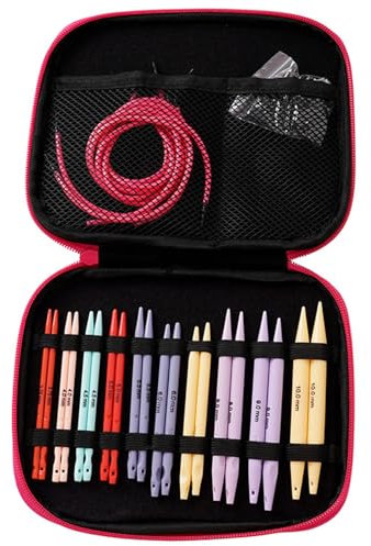 TAKOXIA 10 Paar Bunte Rundstricknadeln Mit Etui Austauschbares Rundstricknadel Set Von 3 75 Mm Bis 10 Mm