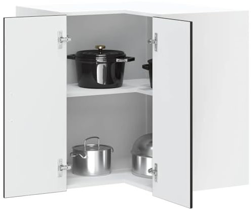 Generisch Küchen-Eckhängeschrank Lucca Schwarz Holzwerkstoff,jiangboyue-853858