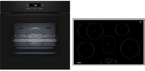 NEFF BTX48PIB0, Einbau-Herd-Set bestehend aus B2CCJ7AK3 Herd, 60 x 60 cm, Pyrolyse und EasyClean Selbstreinigung, Air Fry & T58SHF1L0 Induktionskochfeld, 80 cm, Bräterzone, Twist Touch