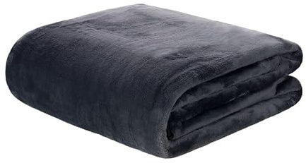 HomeRelax&Style Coperta XL » coperta in flanella di alta qualità, 150 x 200 cm, coperta in microfibra » copriletto in flanella, colore antracite