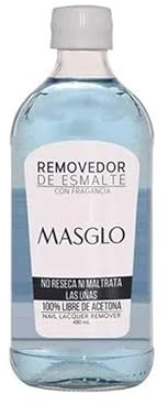 Masglo Removedor de Esmalte con Fragancia 480mL - Quita Esmalte de Uñas | 100% Libre de Acetona | No Reseca Ni Maltrata
