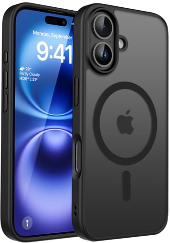 CACOE für iPhone 16 Hülle mit Militärschutz für MagSafe Handyhülle | für iPhone 16 Case,Transluzente Matte,37×N52 Magnete,12 Fuß Fallschutz,2400 GS Magnetkraft,Erhöhter Kameraschutz