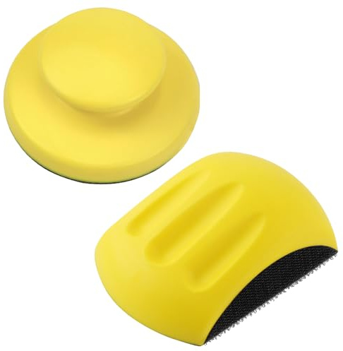 BNGXR Blocco di levigatura Manuale, Rotella di Lucidatura a Forma di Mouse, Platorello Gancio e Anello Manuale Blocchi Abrasivi per Dischi, per la Riparazione di Mobili e Carpenteria (5 Pollici)