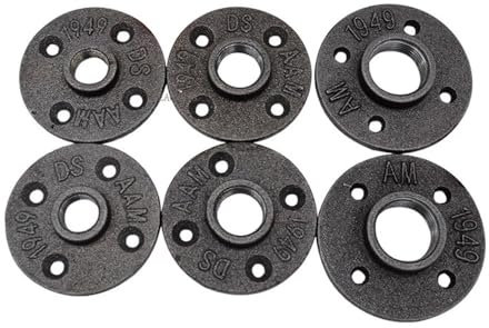 MAYANGYANG Flange Flangia for Tubo in ghisa malleabile da 2 Pezzi filettata Flangia for Tubo a Parete con Base Fissa Antica filettata Flangia Stile retrò DN15/20/25/32/40 Flangia Filettata(DN40)
