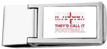 Difference Football Rugby - Cartera de bolsillo con clip para dinero de acero inoxidable
