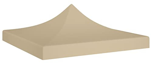 Massbinet Ersatzdach Pavillon Wasserdicht stabil Winterfest Einzeldach Partyzelt-Dach 3x3 m Beige 270 g/m²