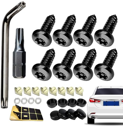 Viti del telaio della | Numero nero Coprini per telaio piastra Kit-hardware di fissaggio di sicurezza arrugginito in acciaio inossidabile, viti auto-toccanti antifurto