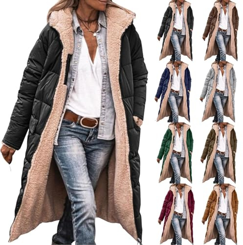 Winter Coats for Women Uk Long Winter Coats for Women Uk Ladies Fashionable Longline Warm Coat Double Faced Waterproof Coat Longline Fleece Lined Jacket Long Padded Hooded down Jacket