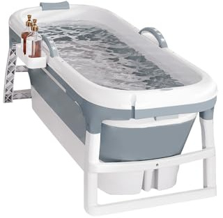 Baignoire pliable pour adulte, le choix le plus confortable pour la salle de bain familiale, Idéale pour les petites salles de bains, douche et balcon (118 * 60 * 53cm -Gris)