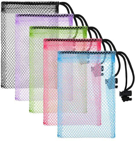 10 Pcs Small Mesh Bags Drawstring Black Net Bags Laundry Bag Large Nylon Mesh Gift Dishwasher Bag with Sliding Small Travel Stuff Drawstring Net for Travel Goods Storage, 6x4 Inch