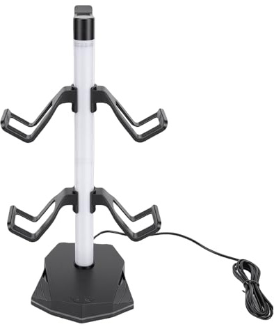 Tangxi Gaming Headphones Stand with Charging Station, RGB Headset Stand Light 4 Controllers 1 Headset Holder with 2 USB Ports 1 Type C Port, for PC Desktop Accessories Storage