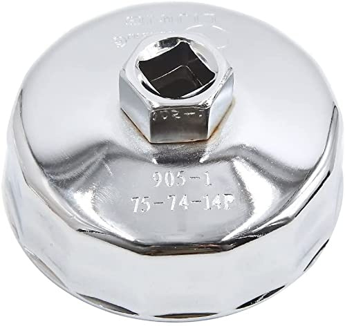 POTUBI Outil de démontage boîtier clé capuchon filtre à huile voiture en acier 76mm diamètre intérieur 14 cannelures