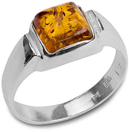 Ian and Valeri Co. Amber Sterling Silver Square Ring