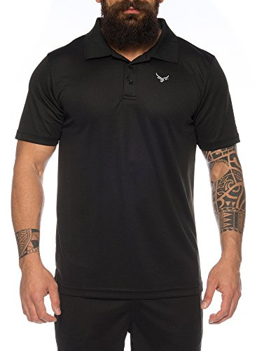 Raff & Taff Polo Shirt Fitness Shirt hochwertiges Atmungaktives Funktionsshirt T-Shirt Freizeit Shirt