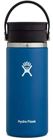 HYDRO FLASK - Travel Coffee Flask 473 ml (16 oz) - Vacuum Insulated Stainless Steel Travel Mug with Leak Proof Flex Sip Lid - BPA-Free - Wide Mouth - Cobalt
