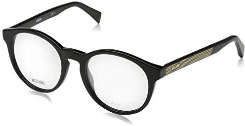 Moschino MOS518 Moschino Brillengestelle Mos518-807-49 Damen Rund Brillengestelle 49, Schwarz