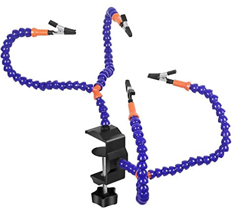 Löten aus Dritter Hand Toolour Tischklemme Helfende Hände Ständerlöthalter mit 4 Flexiblen Armen für die Elektronische Reparatur Schmuck Bastelfigur DIY Lötwerkzeuge