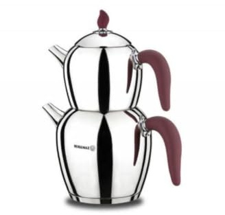 Korkmaz Teekanne Teekocher 3.4 Liter Rot Chrom Induktion A215-01 Sehnaz Caydanlik