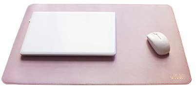 VIVENS PU Leder Multifunktionales Schreibtischunterlage, 60 x 40 cm Mauspad, Laptop Tischunterlage, Doppelseitiges, Rutschfestes, Wasserdichtes Schreibtisch-Schreibpad für Büro und Zuhause (Rosa)
