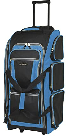 Travelers Club Xpedition 30 Inch Multi-Pocket Upright Rolling Duffel Bag, Blue, 30 Suitcase, Xpedition 30 Inch Multi-Pocket Upright Rolling Duffel Bag
