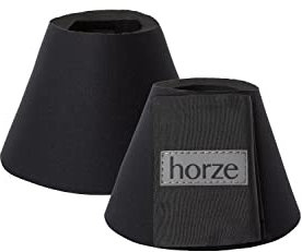 HORZE Pferde Hufglocken ProBell, Springglocken mit Klettverschluss, 2er Set, Schwarz, S