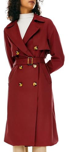 OROLAY Trench Lungo da Donna con Cintura Trench Leggero Doppiopetto con Spolverino