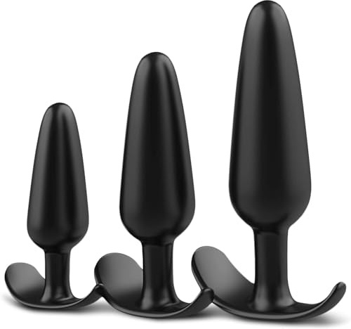 Anal Sex Toy Butt Plug Anal Training Set, YICOCO Pack of 3 Silicone Anal Plug Trainer Kit for Beginners, Adult Anal Beads Sex Toys for Women Couples Men
