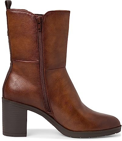 Jana Damen Stiefeletten mit Absatz aus Kunstleder Blockabsatz Weite H Mehrweite, Braun (Cognac), 39 EU