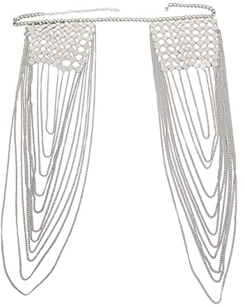 Uposao Körperkette Schulterkette mehrreihig Körperschmuck Kette Damen Mädchen Strand Bikini Quasten Schulterkette Bikini Körperschmuck Partykleider und Strandausflüge