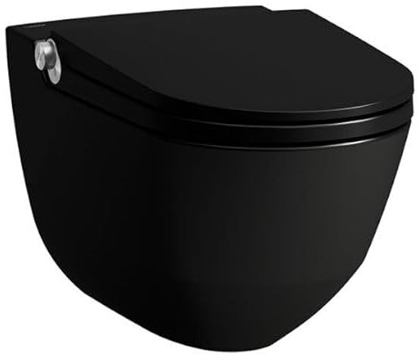 LAUFEN Cleanet Riva Dusch-WC, spülrandlos, wandhängend, Fernbedienung, WC-Sitz mit Deckel, H8206917160001, Farbe: Schwarz Matt