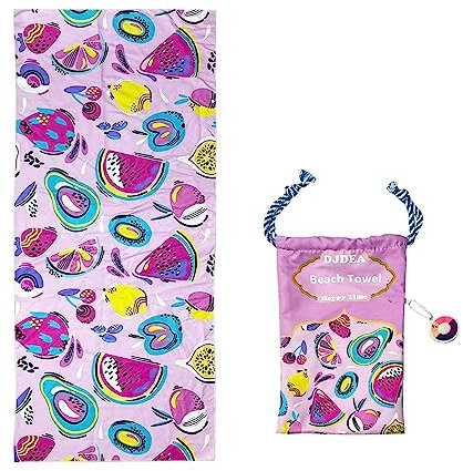 DJDEA Mikrofaser Strandtuch Groß 180x80cm, Schnelltrocknend Strandtuch Mädchen, Leicht Strandlaken Rosa, Pflegeleicht Strandhandtuch für Reise, Strand, Pool, Sauna