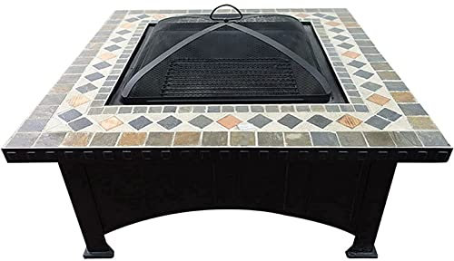 Braciere da esterno Braciere da giardino Grande braciere in ardesia da esterno Cortile da tavolo multifunzione (Granito 91x91x62cm)