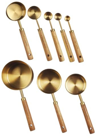 FUNOMOCYA 8pcs Measuring Spoon Stainless Steel Handle Kitchen Baking Tools Metric Measurement Measuring Spoons