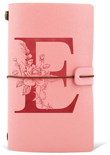 Carnet De Notes En Cuir, Journal Intime, Carnet De Voyage A5, Idee Cadeaux de Noël Graduation Paques Anniversaire pour Femme, Filles, Soeur, Meilleure Amie, Maitresse Maternelle, Maman, Rose (E)