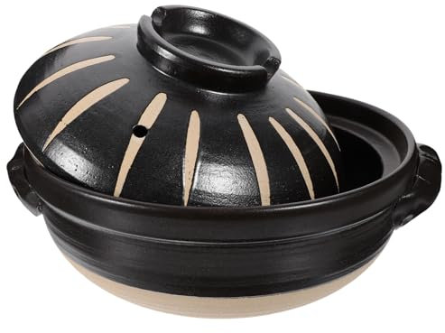 Ceramic Stew Pot 2.6l Black Household Cookware with Lid