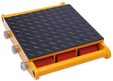 15T Industrial Machinery Mover 33,000 lbs Heavy Duty Machine Dolly Skate,Machinery Moving Skate With 9 Pu Rollers and 360° Rotation Non-Slip Cap, Industrial Moving Equipment, Yellow