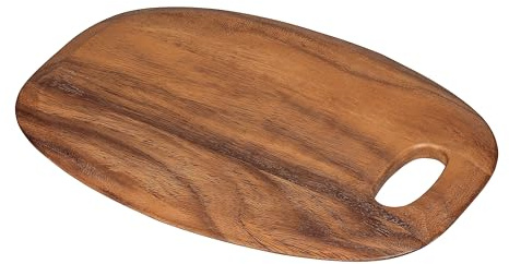 Tala Tabla de cortar curvada grande, tabla de madera de acacia lacada, con bordes curvados lisos. Esta tabla de madera es ideal para servir, presentar y preparar todos los alimentos, mide 36 x 26 x