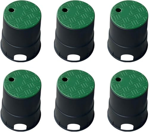 NATOTELA Lot de 6:Ø150 mm Regard Arrosage en polypropylène,Boîte d’irrigation en polypropylène rond,Pour jardins privés, parcs, vergers,pelouses,potagers(Bas:Ø210mm)