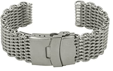 VALICLUD Shark Mesh Edelstahl Uhrenarmband Silber Geflochtenes Metallband Mit Faltschließe Verstellbares Ersatzarmband Für Herren Und Damen Komfortables Langlebiges Design Für Alltag Und Bu