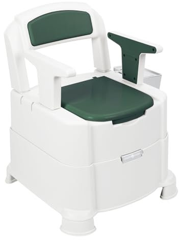 kiskick Cómoda de noche, inodoro portátil para adultos, altura ajustable para ancianos, asiento de silla de inodoro con reposabrazos desmontables, silla de baño para adultos con luz nocturna de