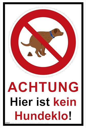 Kein Hundeklo Schild 30 x 20 cm 1 Stück Hier ist kein Hundeklo Schild Hartschaumplatte 300x200x3mm von vanva