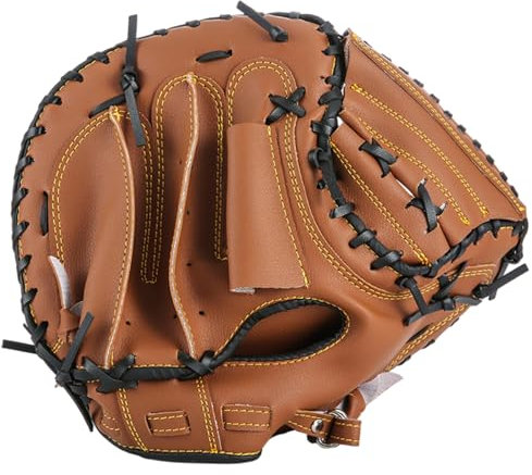 Adult Baseball Glove, 12.5 Inch Softball Catchers Mitt, Thickened PVC Leather Softball Mitts, Reusable Baseball Pitcher